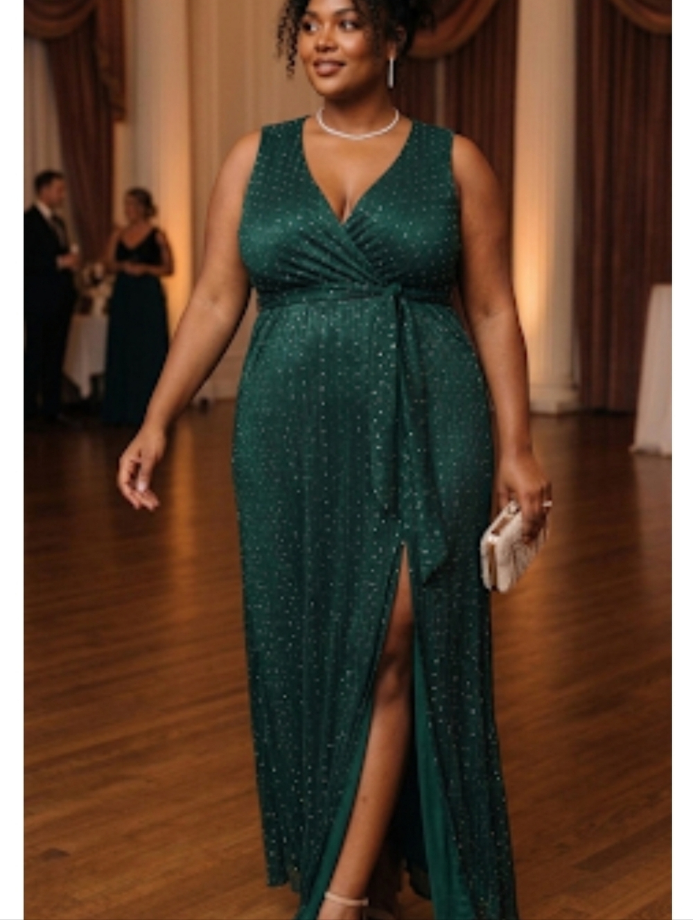 Baltic Born Helen Sparkle Maxi Dress in Emerald Size XXL